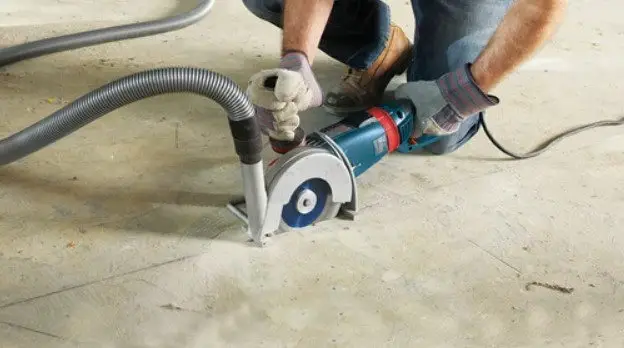 Cutting Concrete With An Angle Grinder and diamond blade