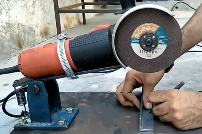 transform an angle grinder into a bench grinder