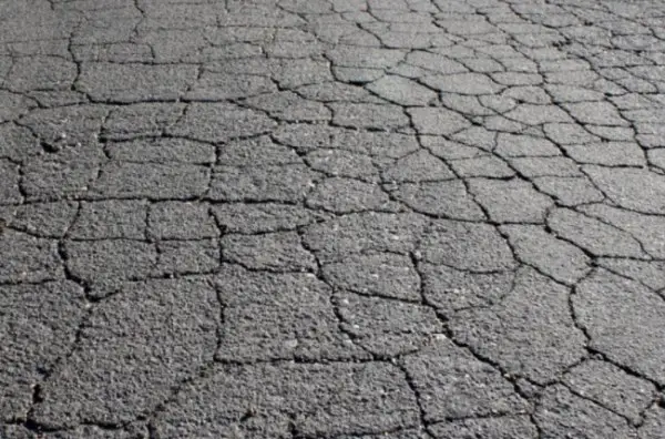 cracked asphalt road